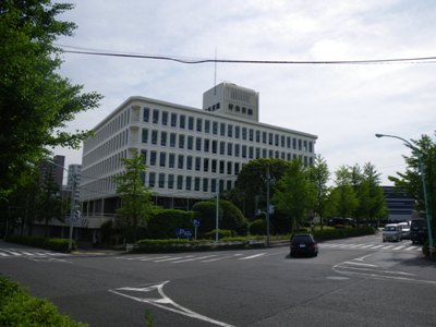 ファイアー通り 岸記念体育館前交差点で右折